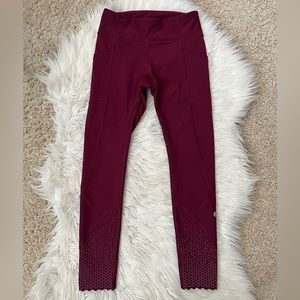 {Lululemon} Tight Stuff Tight II 25" Legging Scallop hem in Deep Ruby - 4